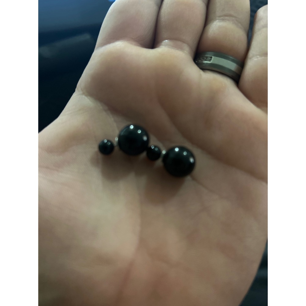 Black Bead Ball Stud Earrings‎ Minimalist Modern Fashion Jewelry